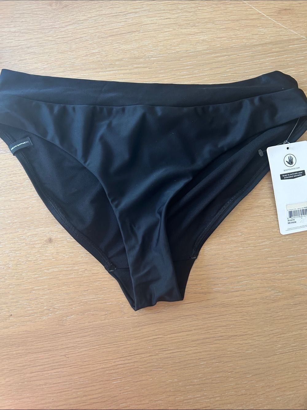 Body Glove black bikini bottoms with moderate coverage, Black, Small, NWT